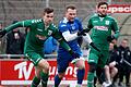 Lennart Seufert (von links) spielt künftig gemeinsam mit Patrick Hofmann für den TSV Aubstadt. Rechts Dominik Zehe, der vom TSV Großbardorf zum Würzburger FV gewechselt ist.