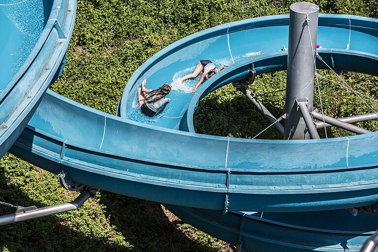 Die Rutsche im Freibad in Haßfurt auf einem Bild von 2018. Die Rutsche im Freibad in Haßfurt auf einem Bild von 2018.