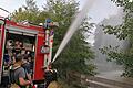Um den Wiesentheider Werdsee mit Sauerstoff zu versorgen, wird Wasser hineingepumpt.