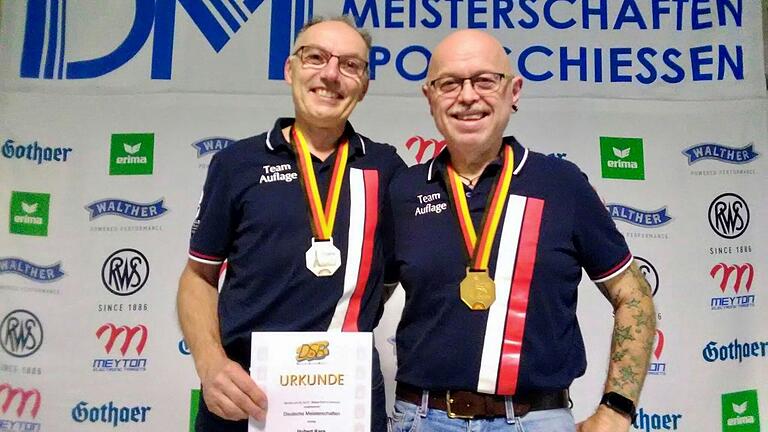 Hubert Karg, Deutscher Vizemeister und Stefan Flachsenberger, Deutscher Meister im Auflageschießen 2024.