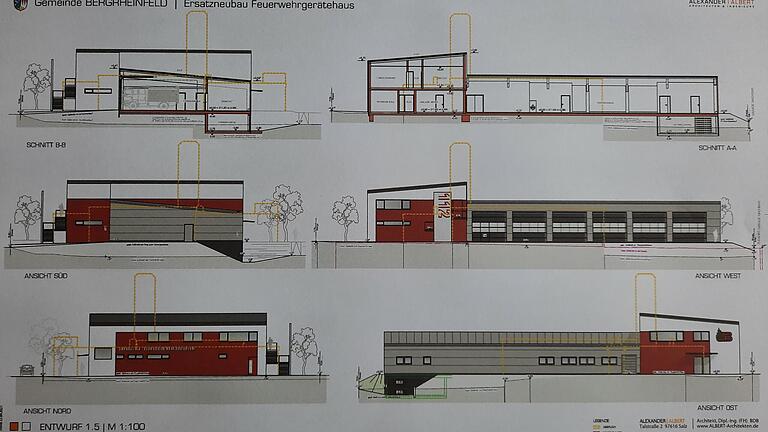 So soll nach den Plänen des Architekten Alexander Albert der Neubau des Feuerwehrhauses in Bergrheinfeld aussehen.