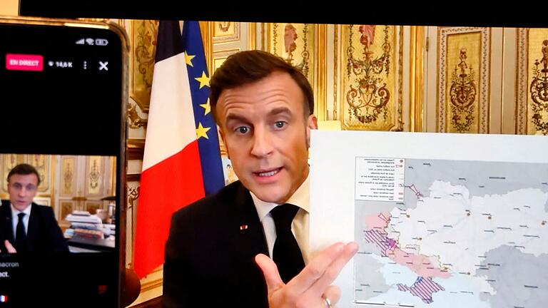 Macron informiert Internetnutzer über die Lage in der Ukraine       -  Macron will Trump davon überzeugen, beim Thema Ukraine mit den Europäern an einem Strang zu ziehen.