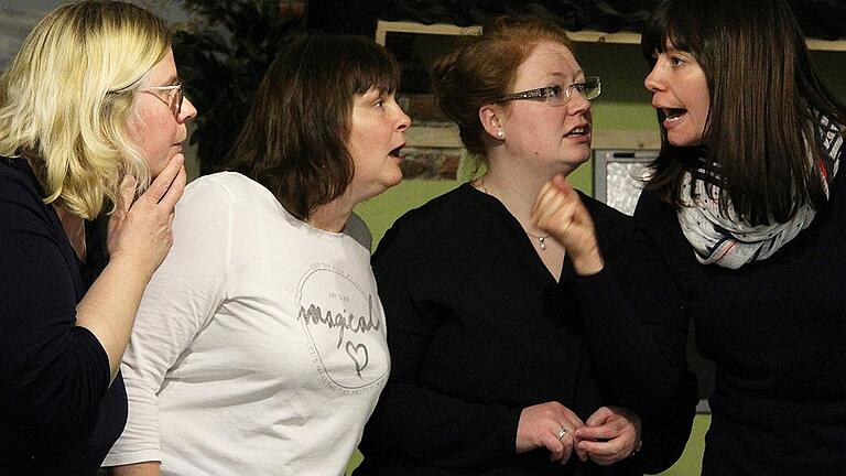 Neue Zeiten scheinen anzubrechen. Die Damen freuen sich darauf, künftig ebenso wie ihre Männer, bei der Feuerwehr mitmischen zu dürfen. Die Theatergruppe Rügheim probt für die diesjährige Theatersaison das Stück &bdquo;Der Grillclub mit dem roten Auto&rdquo;.