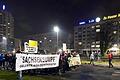 Legida-Demo       -  Legida-Anhänger ziehen durch Leipzig mit einem Transparent «Sachsensumpf Gelebte BRD-Demokratie». Foto: Peter Endig