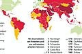 Nicht nur für Regierungen, auch für&nbsp; Journalistinnen und Journalisten selbst ergeben sich Verpflichtungen aus Pressefreiheit und Unabhängigkeit. Ausschnitt aus der Weltkarte der Pressefreiheit 2021 der Reporter ohne Grenzen.&nbsp;
