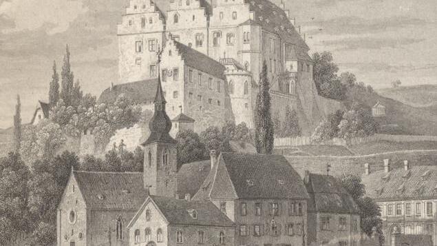 Von Ludwig Bechstein (1801-1860) stammt diese Ansicht von Schloss Mainberg.