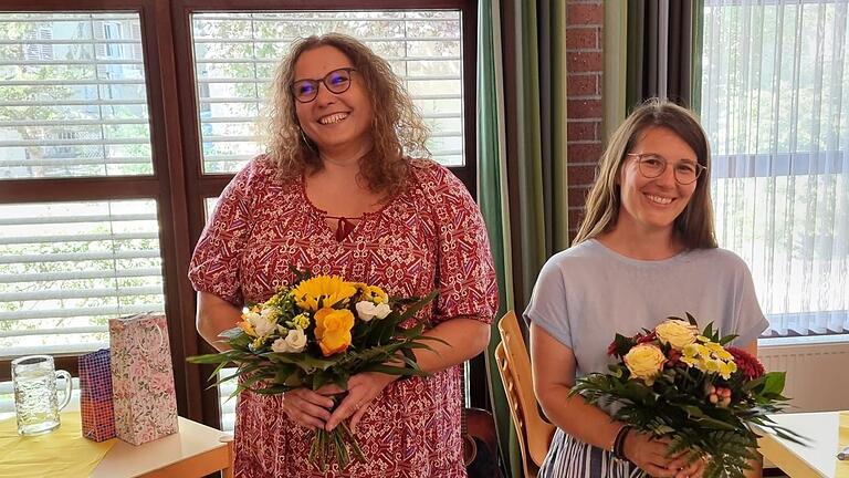 Geehrt werden Kathrin Ziegler, Schwangerschaftsberatung, und Miriam Kübler, Betreuungsverein.