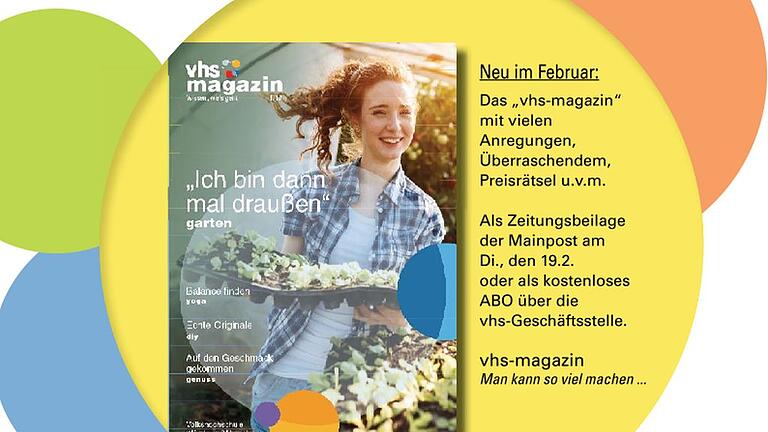 Titelblatt des neuen Programms der vhs Würzburg &amp; Umgebung im Frühjahr / Sommer 2019