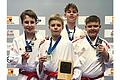 Das U14-Siegerteam aus Bayern beim Karate-Youth-Team-Cup im österreichischen Götzis mit Daniel Eckerdt von der Karate-Abteilung der TG Schweinfurt (Zweiter von links) und seinen Teamkollegen.