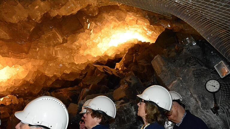 Die Kristallgrotte war das absolute Highlight des Erlebnisbergwerks Merkers.  Foto: Arthur Stollberger       -  Die Kristallgrotte war das absolute Highlight des Erlebnisbergwerks Merkers.  Foto: Arthur Stollberger