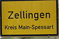 Ortsschild Zellingen.