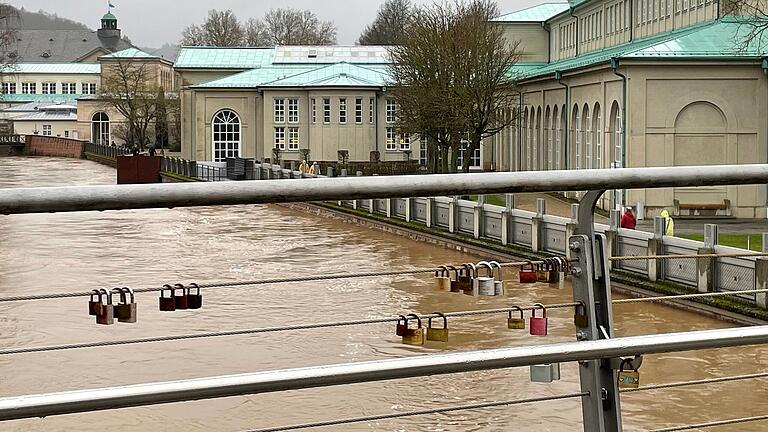 Am Sonntag um 15 Uhr zeigte der Pegel am Regentenbau in Bad Kissingen 3,40 Meter an.