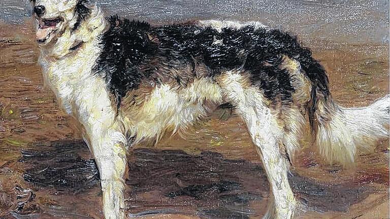 Das Tier als Gefährte, sorgfältig und unverkennbar liebevoll inszeniert: Windhund, 1880er-Jahre, Öl auf Leinwand, Privatbesitz. Das Tier als Gefährte, sorgfältig und unverkennbar liebevoll inszeniert: Windhund, 1880er-Jahre, Öl auf Leinwand, Privatbesitz.