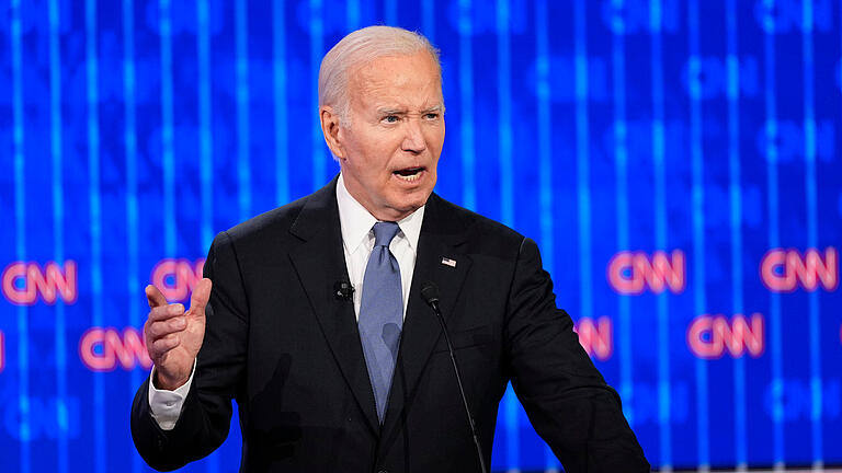 Wahlkampf in den USA - TV-Duell Biden Trump.jpeg       -  US-Präsident Joe Biden legte in der TV-Präsidentschaftsdebatte einen wackligen Auftritt hin.