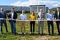 Von links nach rechts: Andreas Linder (Sparkasse), Marco Siller (GUT), Gunter Häckner (BEG Haßberge), Marion Fleischmann-Hilton (Bürgermeisterin Burgpreppach), Wilhelm Schneider (Landrat Haßberge), Jochen Schürer (Greenovative) und Marcus Fröhlich (Landratsamt Haßberge).