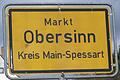Ortsschild von Obersinn       -  Ortsschild von Obersinn