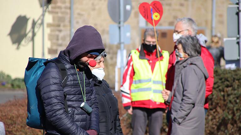 Demonstranten in Arnstein.&nbsp;