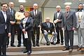 Beim Neujahrsempfang der Gemeinde ehrte Bürgermeister Sebastian Hauck (rechts) die ehrenamtlichen Helferinnen und Helfer im Markt Werneck. Im Bild (von links) Landrat Florian Töpper und dritter Bürgermeister Hans Spahn mit Winfried Hahner, Erika Redelberger, Stephan Schäflein, Hans Kemmer, Hermann Gröger und Ewald Öftring.