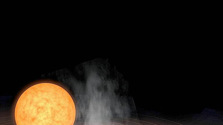 Sieben erdähnliche Planeten entdeckt       -  Wie stellt man sich ein Planetensystem vor? Diese künstlerische Darstellung der Nasa zeigt das mögliche Aussehen der sieben Planeten um dem Roten Zwergstern Trappist-1. Für die Astronomen ist die Entdeckung eine Sensation.ILLUSTRATION: NASA/JPL-CALTECH