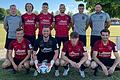Die Neuen bei der DJK Schwebenried/Schwemmelsbach: (hinten von links) Trainer Thomas Cäsar, Maximilian Stahl, Lino Schramm, Lukas Gull, Trainer Felix Zöller, Daniel Kemmer (Abteilungsleiter Fußball), (vorne von links) Lucas Schneider, Max Kümmet, Marius Pfennig und Sebastian Lehmann.