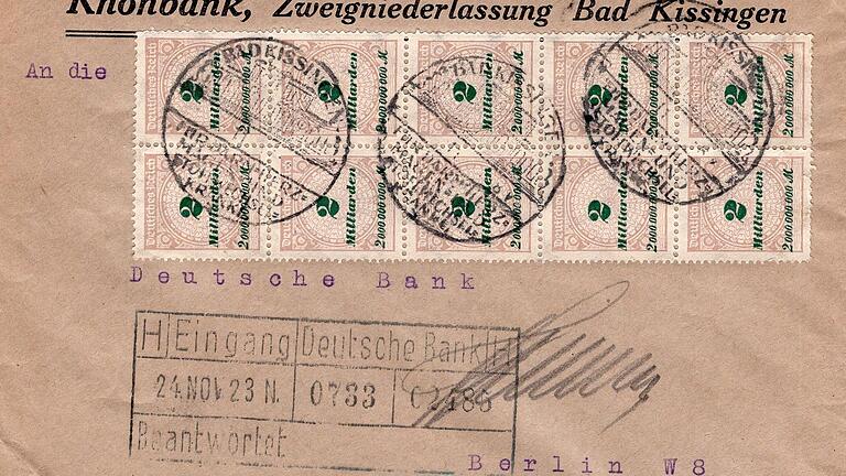 Am 23. November 1923 kostete der Brief zehn Mal zwei Milliarden Mark.       -  Am 23. November 1923 kostete der Brief zehn Mal zwei Milliarden Mark.