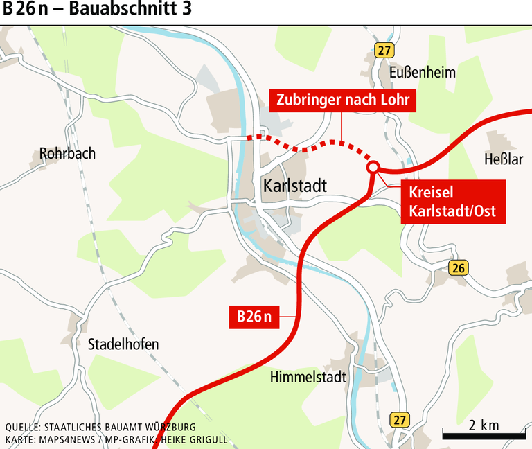 Karlstädter Stadträte stritten heftig über Verlauf der B26n