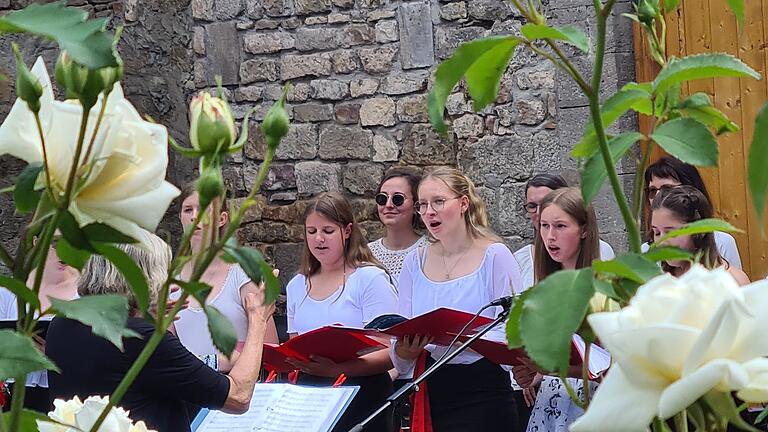 Der Jugendchor des Mellrichstädter Sängervereins unter Leitung von Marianne Klemm begeisterte mit fröhlichen Liedern im Hof der früheren Propstei. Der Jugendchor des Mellrichstädter Sängervereins unter Leitung von Marianne Klemm begeisterte mit fröhlichen Liedern im Hof der früheren Propstei.