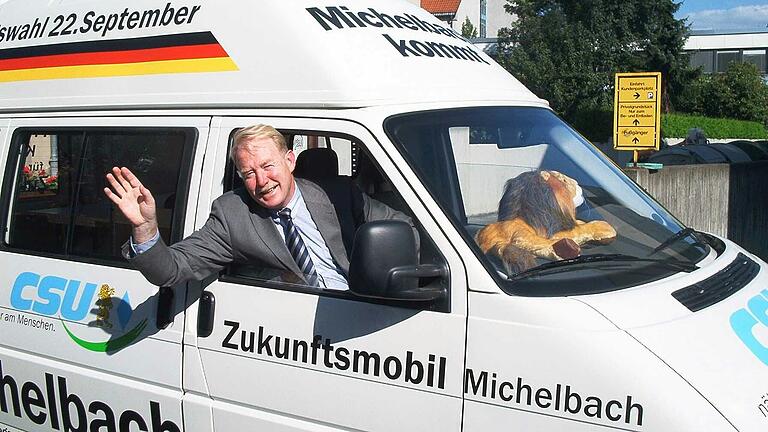 Hans Michelbach im Bundestagswahlkampf 2002 im Wahlkreis Coburg. Hans Michelbach im Bundestagswahlkampf 2002 im Wahlkreis Coburg.