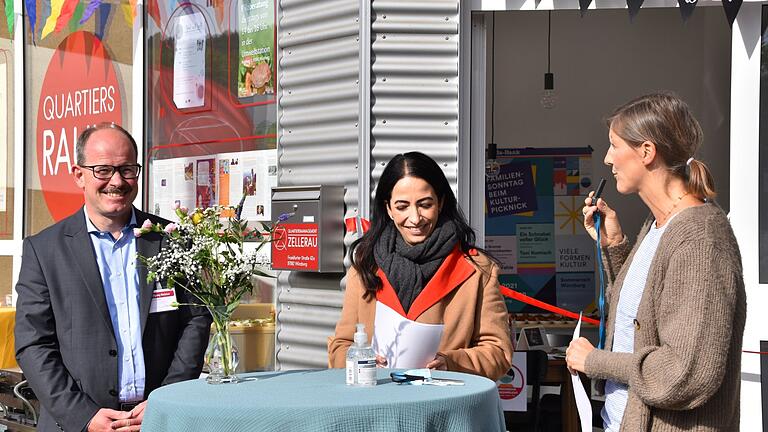 In der Zellerau wurde der neue Quartiersraum eröffnet (von links): Wolfgang Meixner (SkF), Sozialreferentin Hülya Düber und Quartiersmanagerin Carolin Stöcker.
