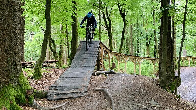 Zertifiziert und ständig überprüft: Der Flowtrail am Kreuzberg mit seinen Hindernissen wird gerne von Mountainbikern genutzt. Die beiden jüngsten schweren Unfälle, zu denen die Bergwacht ausrücken musste, passierten allerdings nicht auf der ausgewiesenen Strecke.