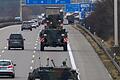 Verlegung im Rahmen von Übung Steadfast Defender 2024.jpeg       -  Fahrzeuge der Bundeswehr rollen im dichten Verkehr über die Autobahn A2. Bilder wie dieses wird es in den nächsten Tagen und Wochen öfter zu sehen geben.