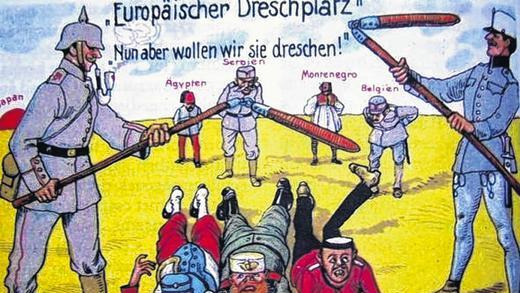 Gepflegtes Feindbild: Hunderte Varianten deutscher und österreichischer Propagandapostkarten wurden produziert. Die Gegner taten dies ebenso.