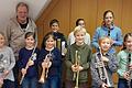 Auf dem Foto hinten von links: Dirigent und Ausbilder Ludwig Kümmeth,  Mattis Herbart (Akkordeon), Elina Ebert (Querflöte), Leonie Schlereth (Klarinette), vorne von links: Svenja Korell (Querflöte), Ella Scharbert (Querflöte), Hanna Scharbert (Flügelhorn), Jonte Petersen (Trompete),  Emil Korell (Trompete), Anni Menz (Klarinette).