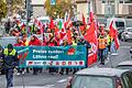 Rund 250 Menschen zogen bei einer DGB-Demonstration von den Mainwiesen Richtung Innenstadt und forderten unter anderem  kurzfristig wirksame Entlastungsmaßnahmen.
