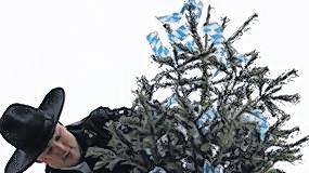 Handwerkerfest: Franz Grad am neuen Dachgiebel.