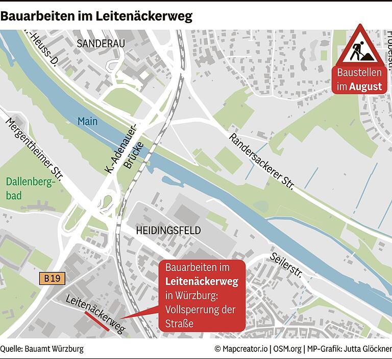 Hier droht im August 2024 Staugefahr in Würzburg: Alle Baustellen, Sperrungen und praktische Umleitungen im Überblick