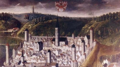 Die Stadtansicht aus dem Jahr 1623, die im Sitzungssaal des Rathauses hängt, ist der wichtigste Hinweis auf den Standort der historischen Mainmühle, der das Landesamt für Denkmalpflege nun buchstäblich auf den Grund gehen will. - Die Stadtansicht aus dem Jahr 1623, die im Sitzungssaal des Rathauses hängt, ist der wichtigste Hinweis auf den Standort der historischen Mainmühle, der das Landesamt für Denkmalpflege nun buchstäblich auf den Grund gehen will. Die Stadtansicht aus dem Jahr 1623, die im Sitzungssaal des Rathauses hängt, ist der wichtigste Hinweis auf den Standort der historischen Mainmühle, der das Landesamt für Denkmalpflege nun buchstäblich auf den Grund gehen will. - Die Stadtansicht aus dem Jahr 1623, die im Sitzungssaal des Rathauses hängt, ist der wichtigste Hinweis auf den Standort der historischen Mainmühle, der das Landesamt für Denkmalpflege nun buchstäblich auf den Grund gehen will.