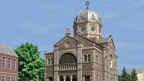Der Blick von Westen: die Synagoge von außen       -  Der Blick von Westen: die Synagoge von außen