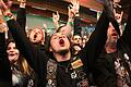 Hoch die Hörner: Beste Stimmung beim Metal Franconia Festival in der Dettelbacher Frankenhalle.