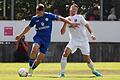 Aus dem Weg: Fabio Gobbo (links) vom FV 04 Würzburg drängt Tobias Linz vom FC Eintracht Bamberg ab. Das Hinspiel gewann der FV zu Hause mit 1:0 und brachte dem Gegner somit die bislang einzige Saison-Niederlage bei.&nbsp;