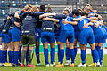 Turbine Potsdam.jpeg       -  Das Team von Turbine Potsdam steht im Kreis zusammen. Das ehemals beste Team Europas droht, in der Bedeutungslosigkeit zu verschwinden.