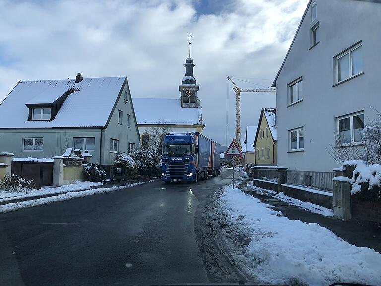 Baustelle in Oberschwappach: Die Anwohner freuen sich über die Verkehrsberuhigung. Viele würden sich diese auch für Zeiten ohne Bauarbeiten wünschen.