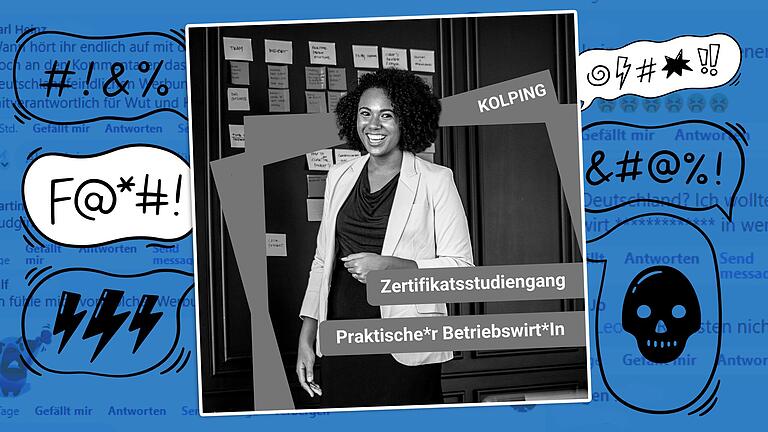 Mit diesem Foto (Mitte) warb die Kolping Akademie Würzburg auf Facebook.&nbsp;