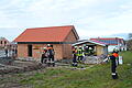 Ein Schwelbrand entstand in dieser Gartenhütte in Michelau.