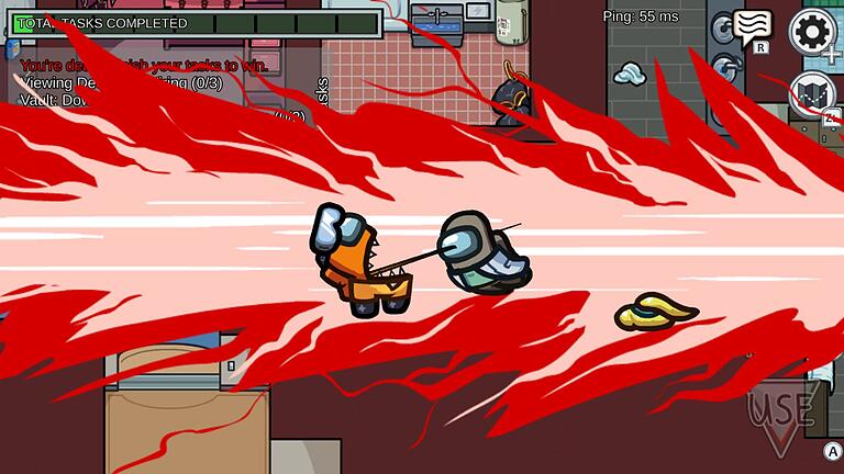 Screenshot vom Spiel „Among Us” - Ein Imposter geht seiner Arbeit nach. Kann die Crew ihn stoppen? Screenshot vom Spiel „Among Us” - Ein Imposter geht seiner Arbeit nach. Kann die Crew ihn stoppen?