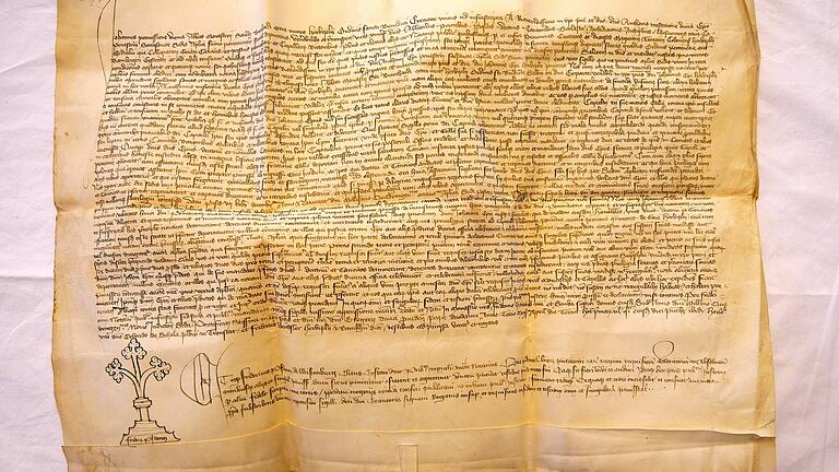 Das pergamentene Notariatsinstrument vom 3. April 1409 befindet sich im Staatsarchiv Würzburg. Das pergamentene Notariatsinstrument vom 3. April 1409 befindet sich im Staatsarchiv Würzburg.