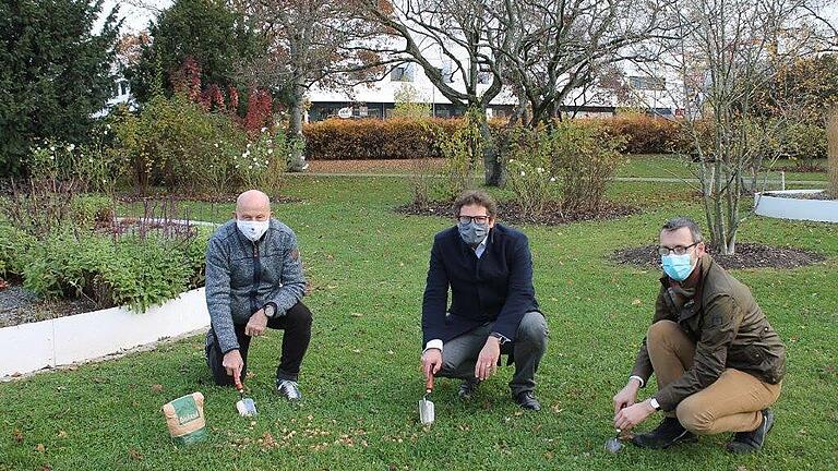 In Würzburg nahm Ernst Köhler, Inhaber und Geschäftsführer der Bioland-Vollkornbäckerei Köhler, an der Aktion teil. Seine 4000 Krokuszwiebeln spendete der Bäckermeister dem Gartenamt. Ein Teil der Blumenzwiebeln wurden im Melchior Park am Hubland gesteckt (von links): Ernst Köhler (Inhaber der Bio Vollkornbäckerei), Bürgermeister Martin Heilig und Gartenamtsleiter Dr. Helge Bert Grob. In Würzburg nahm Ernst Köhler, Inhaber und Geschäftsführer der Bioland-Vollkornbäckerei Köhler, an der Aktion teil. Seine 4000 Krokuszwiebeln spendete der Bäckermeister dem Gartenamt. Ein Teil der Blumenzwiebeln wurden im Melchior Park am Hubland gesteckt (von links): Ernst Köhler (Inhaber der Bio Vollkornbäckerei), Bürgermeister Martin Heilig und Gartenamtsleiter Dr. Helge Bert Grob. 
