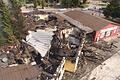 Ein verheerender Brand zerstörte am 23. Juli 2014 die gesamte Gebäudezeile gegenüber dem Bad Neustädter Busbahnhof. Dieses Foto ist kurz nach dem Feuer entstanden.