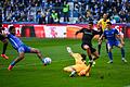 1. FC Magdeburg - SpVgg Greuther Fürth       -  Mohammed El Hankouri (l) von Magdeburg trifft im Nachschuss gegen Fürth zur 1:0-Führung, nachdem er zuvor den Elfmeter verschossen hatte.