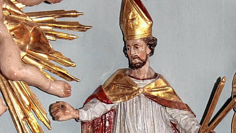 In der Ottendorfer Filialkirche St. Jodokus ist der heilige Blasius in der Nothelfergruppe  deutlich als Bischof mit gekreuzten brennenden Kerzen in der Linken zu erkennen.